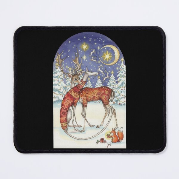 Item preview, Woman and Santa Snowy Forest Greyhound Red Sweater designed and sold by zoughlal.