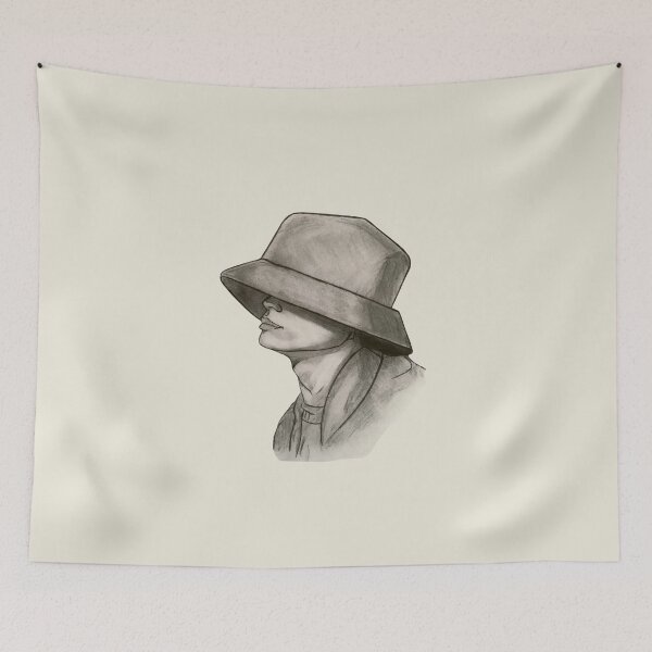 Item preview, Faceless Bucket Hat Aesthetic – Minimalist Pencil Sketch Art designed and sold by itsmorabit.