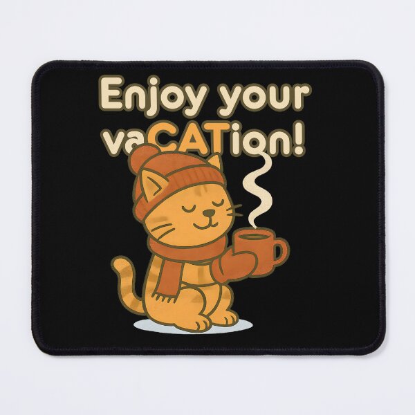 Item preview, Hot Cocoa Cat – Cozy Winter T-Shirt “Enjoy your vaCATion!” designed and sold by SVALANART.