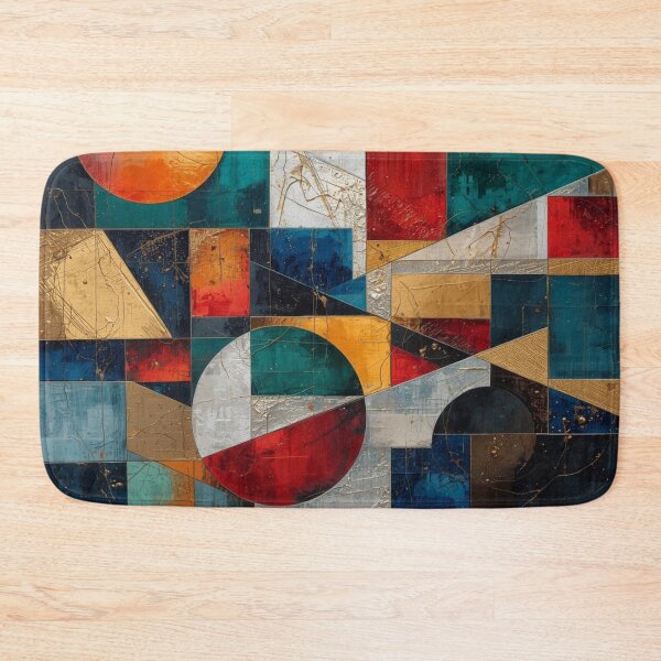 Item preview, Golden Horizon Geometric Cubist Abstract designed and sold by Harmonic_Layers.