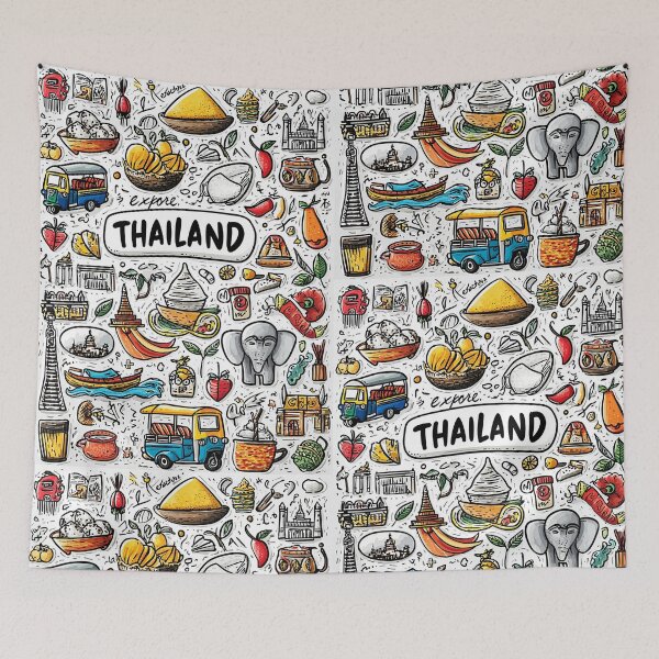 Item preview, Explore Thailand – Colorful Travel Collage designed and sold by MissSparklesAI.