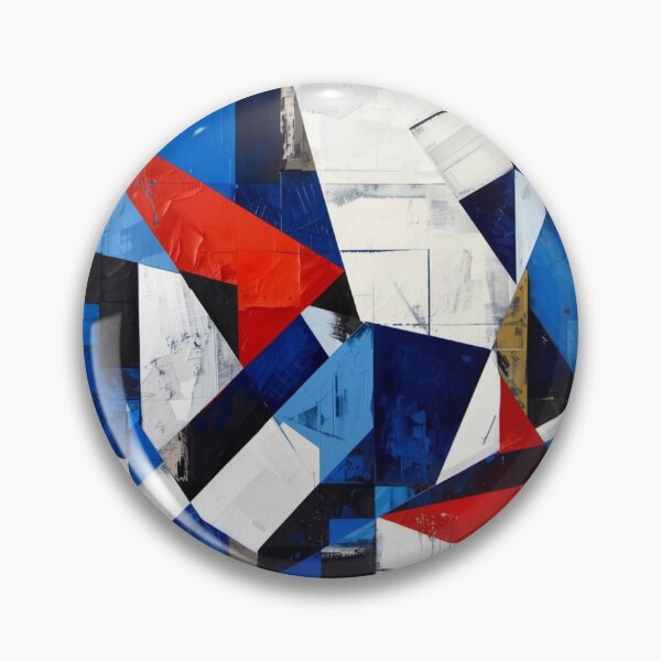 Item preview, Dynamic Blue Red Cubist Geometry designed and sold by Harmonic_Layers.