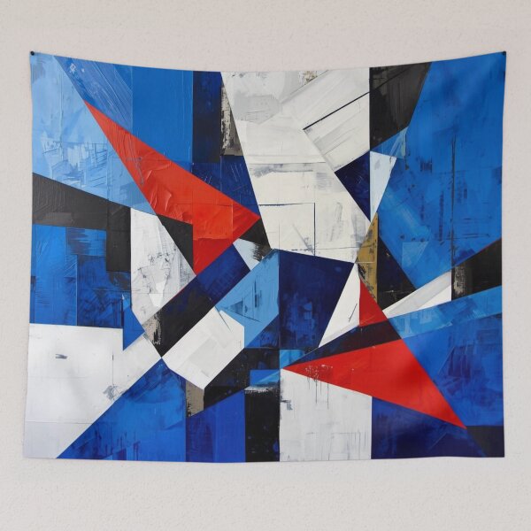 Item preview, Dynamic Blue Red Cubist Geometry designed and sold by Harmonic_Layers.