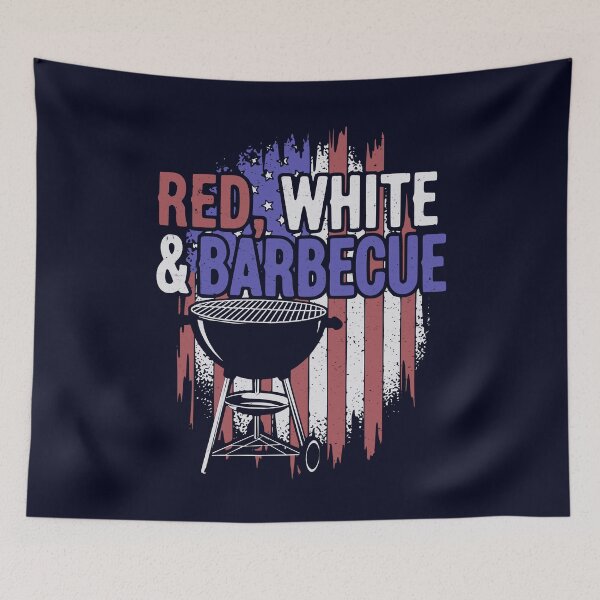 Item preview, Red, White & Barbeque American Flag Grilling Quote designed and sold by CRHPOD20.