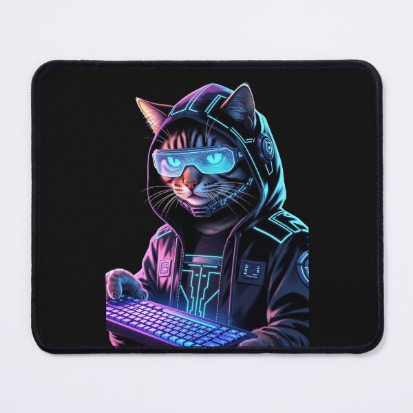 Item preview, Cyber Cat Neon Hacker designed and sold by Giuly’s world.