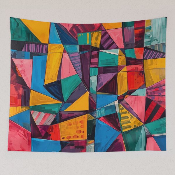 Item preview, Vibrant Multicolor Modern Cubism designed and sold by Harmonic_Layers.