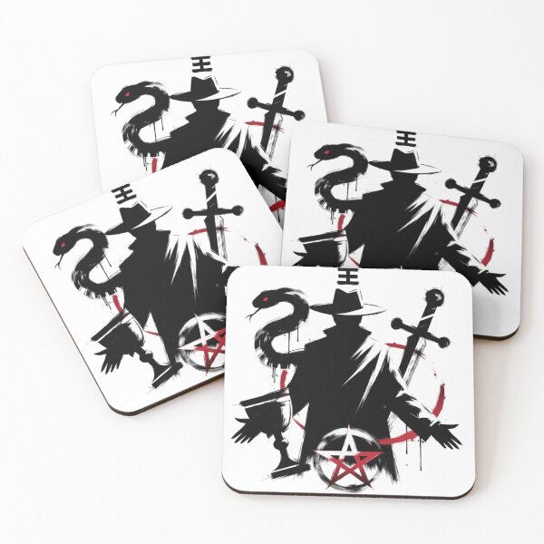 Item preview, The Shadow Magician Tarot – Dark Noir & Red Ink Occult Design designed and sold by NSB-Design.