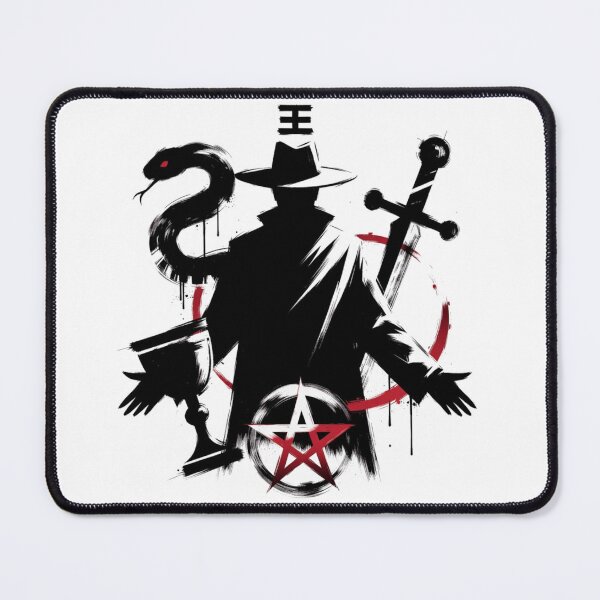 Item preview, The Shadow Magician Tarot – Dark Noir & Red Ink Occult Design designed and sold by NSB-Design.