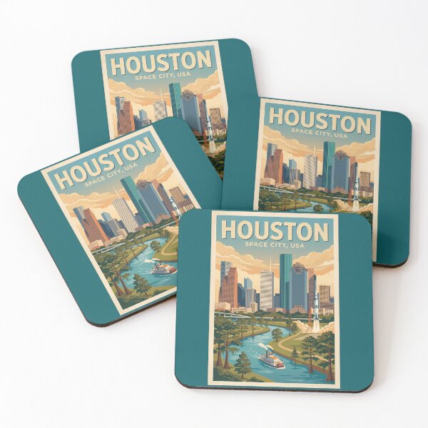 Item preview, Houston Texas Illustration Travel Art Vintage designed and sold by KrisSidDesigns.