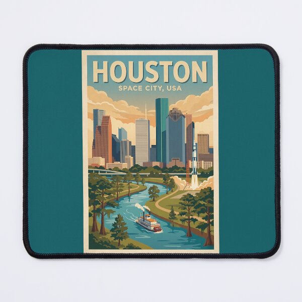 Item preview, Houston Texas Illustration Travel Art Vintage designed and sold by KrisSidDesigns.