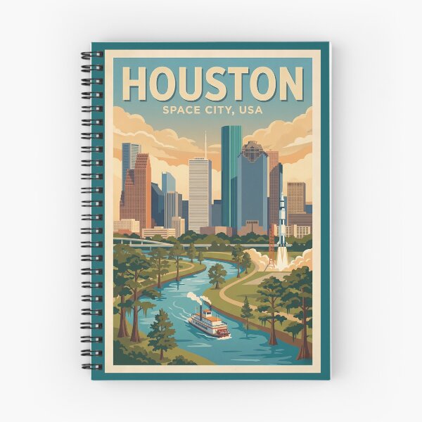 Item preview, Houston Texas Illustration Travel Art Vintage designed and sold by KrisSidDesigns.