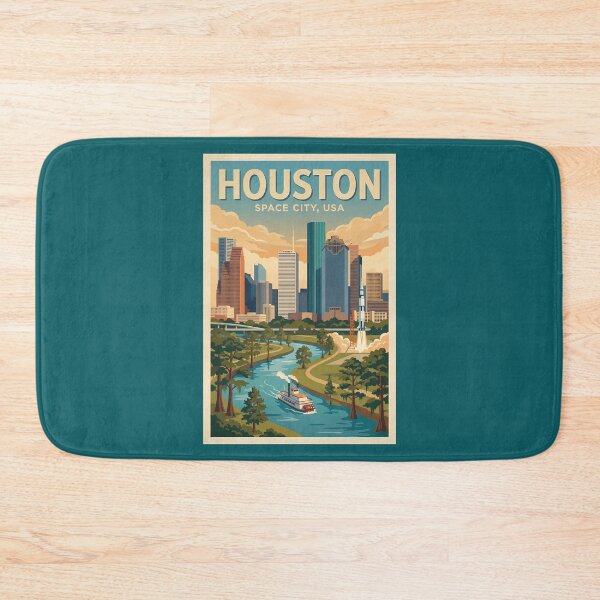 Item preview, Houston Texas Illustration Travel Art Vintage designed and sold by KrisSidDesigns.