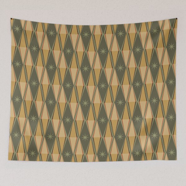 Item preview, Retro Mid Century Modern Atomic Starburst Geometric Diamonds designed and sold by RetroMaggie.