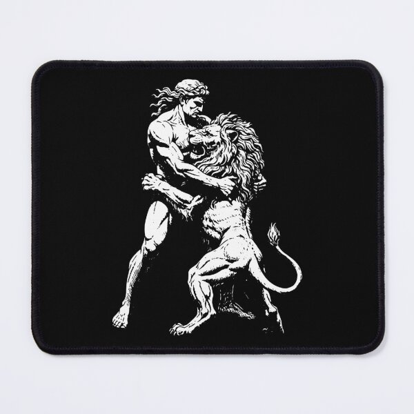 Item preview, Man vs Lion Mythological Engraving designed and sold by SweetLog.