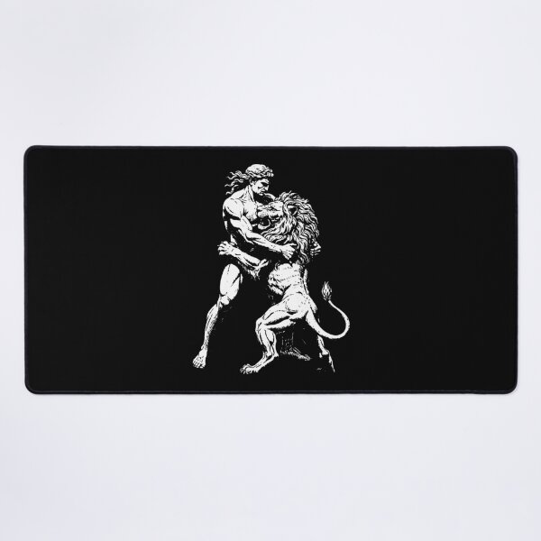 Item preview, Man vs Lion Mythological Engraving designed and sold by SweetLog.