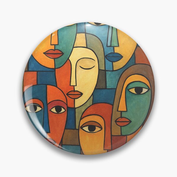 Artikelvorschau, Zufällige Gesichter im Picasso-Stil entworfen und verkauft von WJ Cozy Creations.