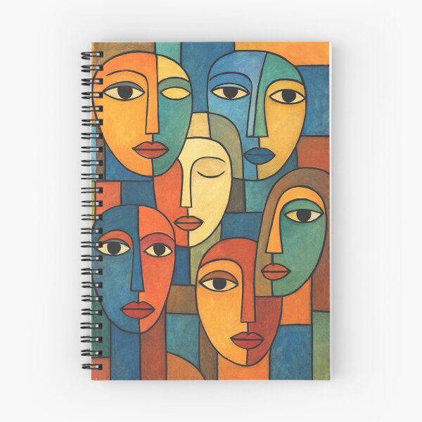 Artikelvorschau, Zufällige Gesichter im Picasso-Stil entworfen und verkauft von WJ Cozy Creations.