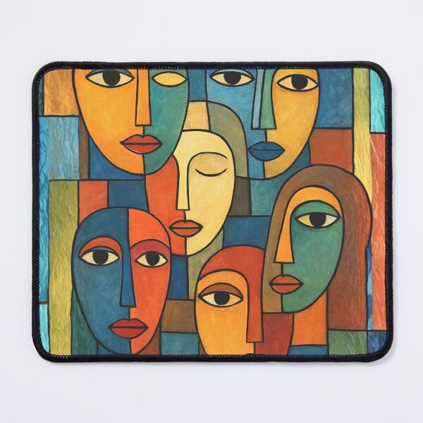 Artikelvorschau, Zufällige Gesichter im Picasso-Stil entworfen und verkauft von WJ Cozy Creations.