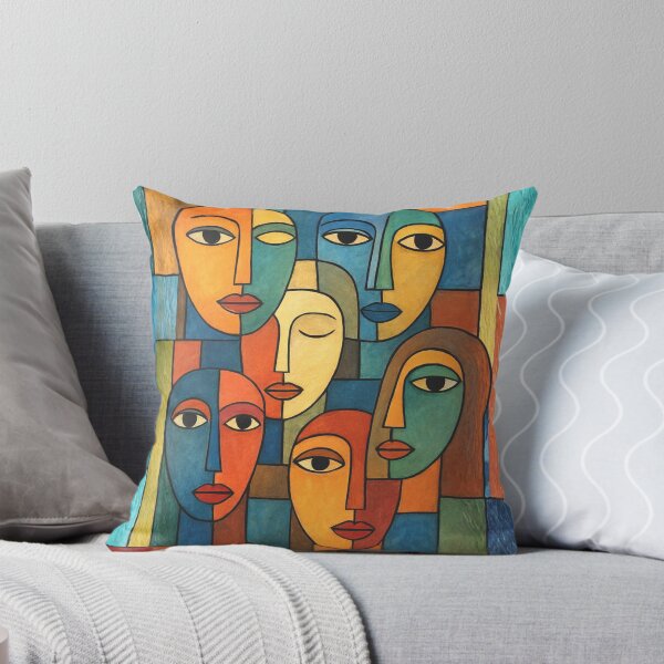 Item preview, Random Faces in Picasso Style designed and sold by WJ Cozy Creations.