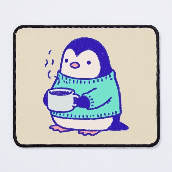 Item preview, Coffee Penguin in Cozy Sweater, Soft Textured Illustration designed and sold by Magnificent Lizard.