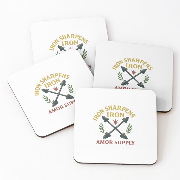 Item preview, Iron Sharpens Iron – Stoic Gym Crest with Crossed Barbells | Amor Supply designed and sold by Amor Supply.