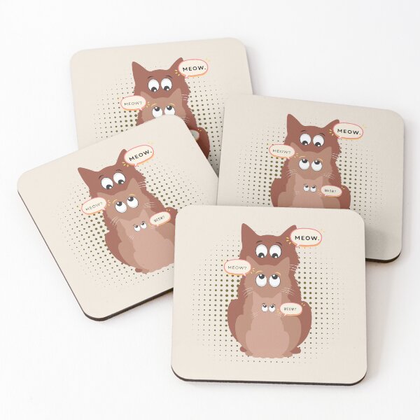 Item preview, Retro Cream Meow Stack Cats – Cozy Vintage Kitty Stack designed and sold by Panoramax.