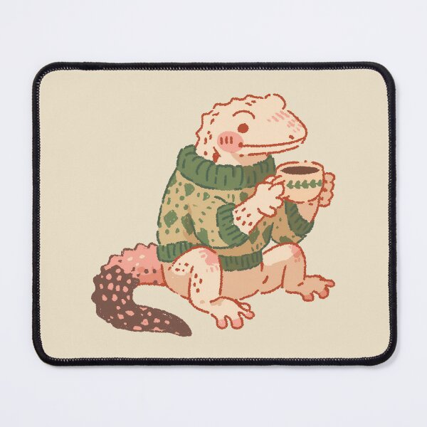 Item preview, Coffee Gecko in a Cozy Sweater, cute pastel textured illustration designed and sold by Magnificent Lizard.