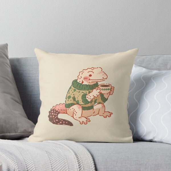 Item preview, Coffee Gecko in a Cozy Sweater, cute pastel textured illustration designed and sold by Magnificent Lizard.