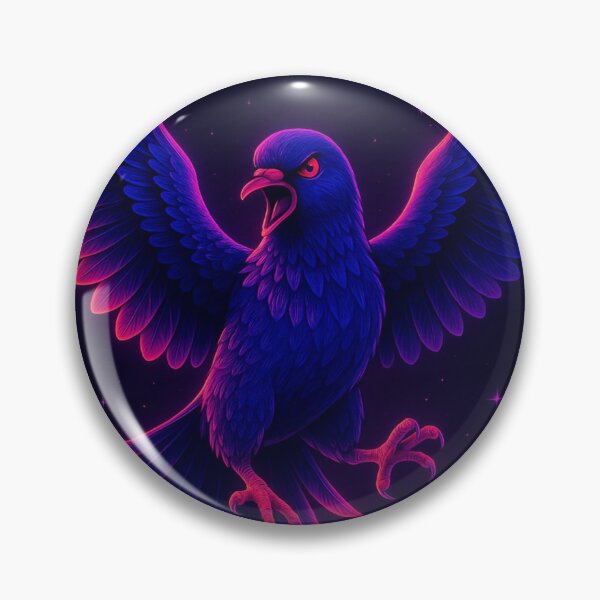 Item preview, Neon Angry Pigeon – Cyber Vaporwave Bird Art designed and sold by GolabMagic.