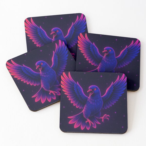 Item preview, Neon Angry Pigeon – Cyber Vaporwave Bird Art designed and sold by GolabMagic.