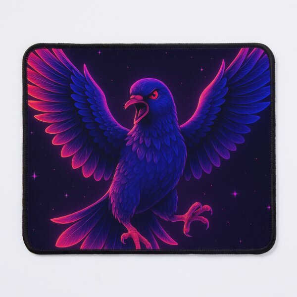 Item preview, Neon Angry Pigeon – Cyber Vaporwave Bird Art designed and sold by GolabMagic.