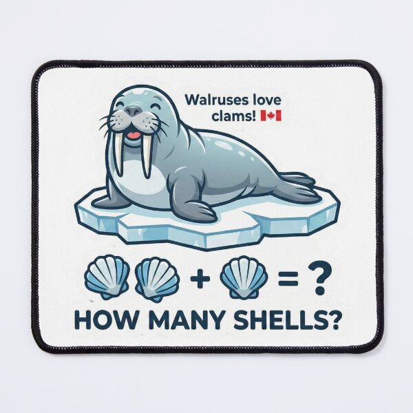 Item preview, Cute Walrus Math Sticker — Arctic Animal PNG 3000×3000 px designed and sold by MiracleDroplet.