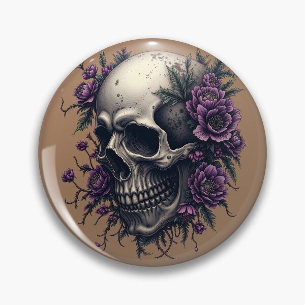 Item preview, Goth Floral Skull with Purple Peonies - Dark Academia Botanical Memento Mori designed and sold by DoceVaga.