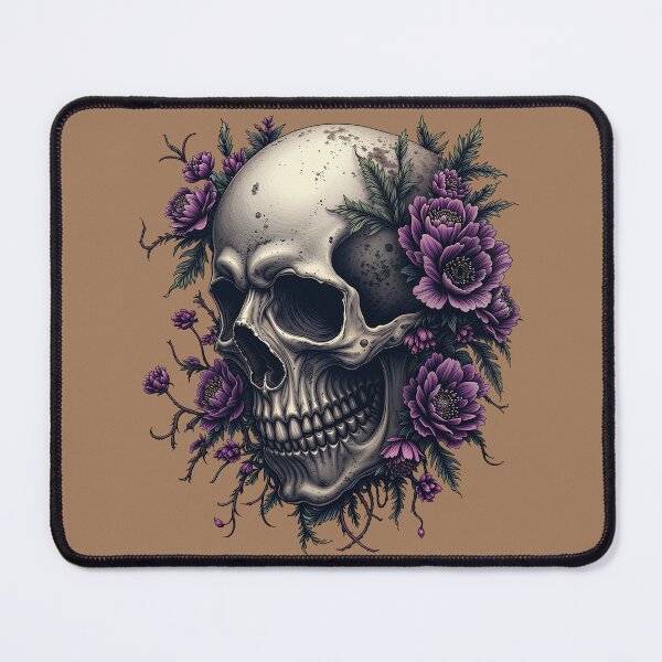 Item preview, Goth Floral Skull with Purple Peonies - Dark Academia Botanical Memento Mori designed and sold by DoceVaga.