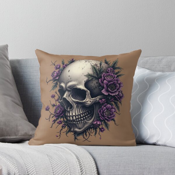 Item preview, Goth Floral Skull with Purple Peonies - Dark Academia Botanical Memento Mori designed and sold by DoceVaga.