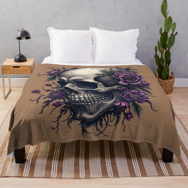 Item preview, Goth Floral Skull with Purple Peonies - Dark Academia Botanical Memento Mori designed and sold by DoceVaga.