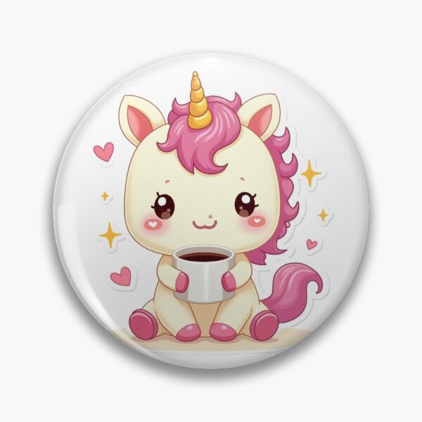 Artikelvorschau, Cute Kawaii Coffee Unicorn – Adorable Chibi Unicorn With Cup of Coffee entworfen und verkauft von WerkstattWitz.