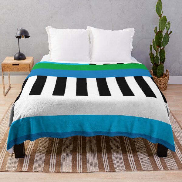 Item preview, Geometric Abstract Art with Blue, Aqua & Green Stripes designed and sold by InFrameVision.