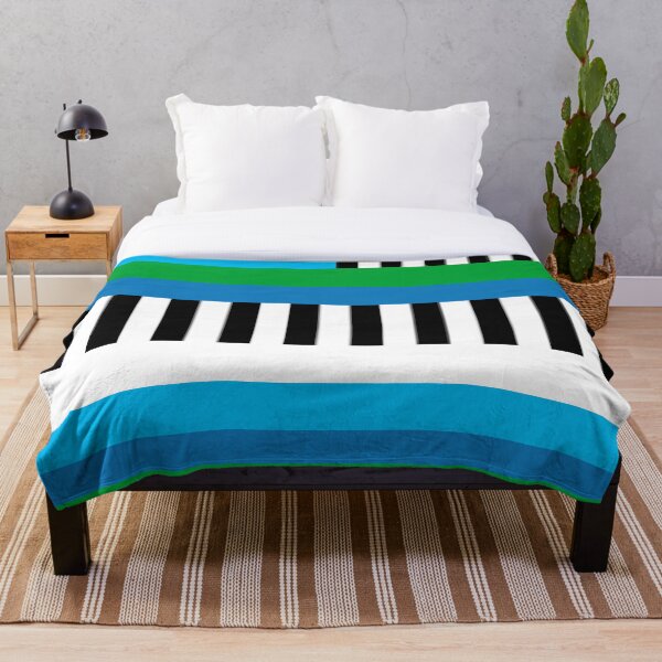 Item preview, Geometric Abstract Art with Blue, Aqua & Green Stripes designed and sold by InFrameVision.