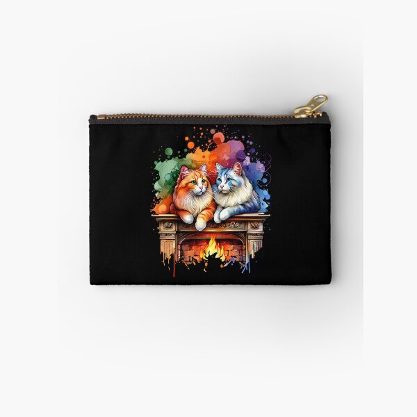 Item preview, Cute cats lie on a fireplace designed and sold by ReneMM.