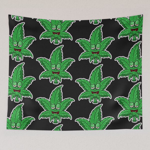 Item preview, Cartoon Mascot Character of Cannabis leaves with high expression and enjoy. designed and sold by tedykurniawan12.
