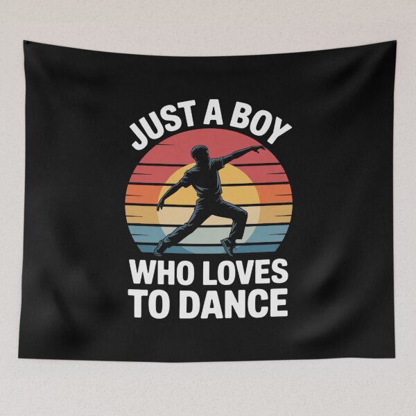 Item preview, Just a Boy Who Loves to Dance – Retro Dance Graphic Design designed and sold by Gogetgiggles.