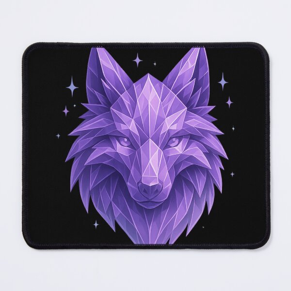 Item preview, Amethyst Crystal Wolf | Geometric Purple Wolf Head | Transparent PNG Fantasy Art designed and sold by GoldenDreamGallery.