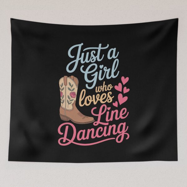 Item preview, Just a Girl Who Loves Line Dancing – Country Dance Design designed and sold by Gogetgiggles.