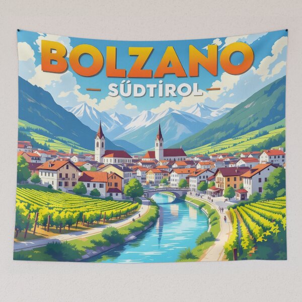 Item preview, Bolzano, Italy: Vintage-Style Painterly Travel Poster designed and sold by LSVart.