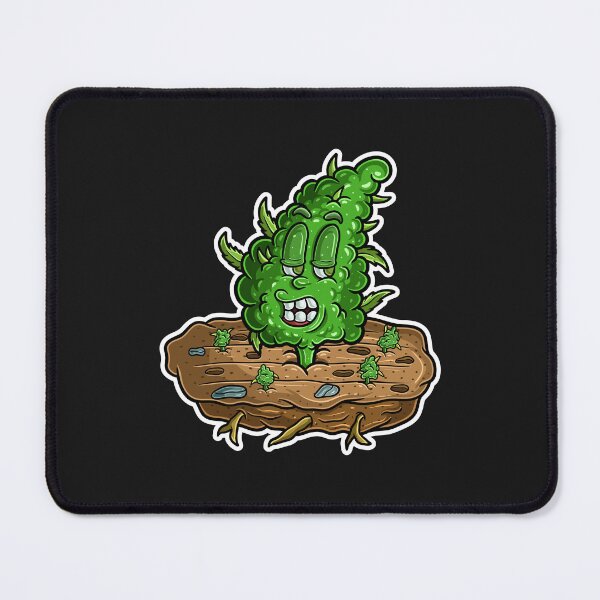 Item preview, Cartoon Mascot Character of Weed Bud in the field with dope expression. designed and sold by tedykurniawan12.