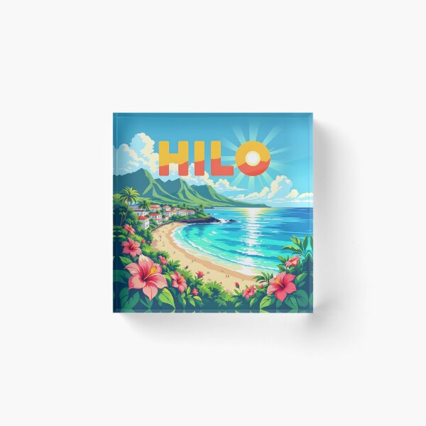 Item preview, Hilo, Hawaii: Vintage-Style Painterly Travel Poster designed and sold by LSVart.