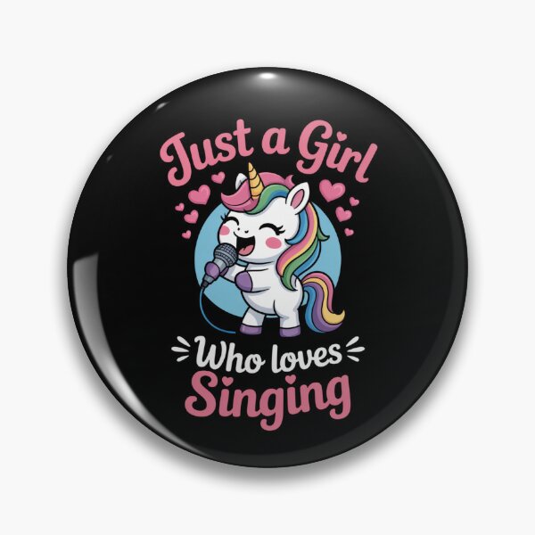 Item preview, Just a Girl Who Loves Singing – Cute Unicorn Singing Design designed and sold by Gogetgiggles.