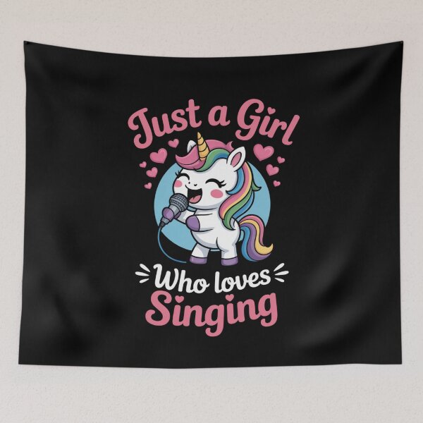 Item preview, Just a Girl Who Loves Singing – Cute Unicorn Singing Design designed and sold by Gogetgiggles.