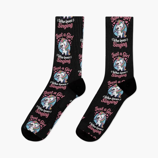 Item preview, Just a Girl Who Loves Singing – Cute Unicorn Singing Design designed and sold by Gogetgiggles.